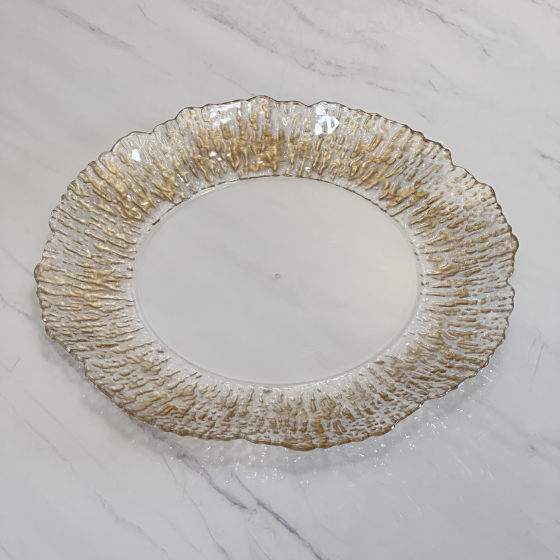 High-end Bronzing Edge Hotel Wedding Western Food Mat plate Decorative plate Fruit plate charger plate