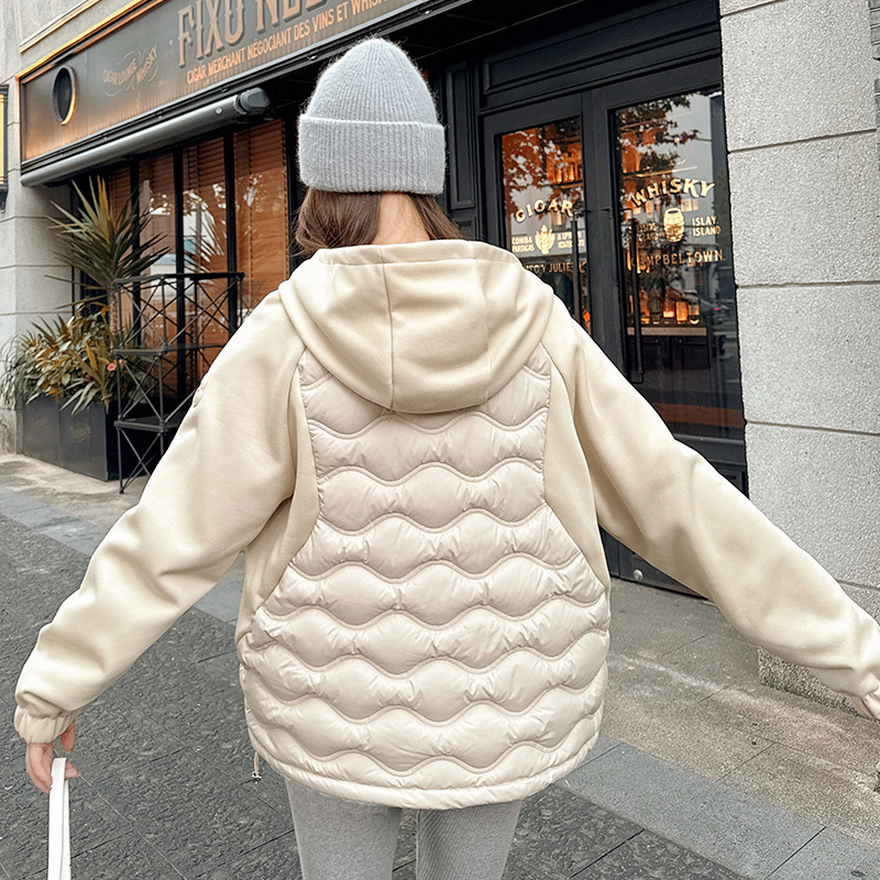 New Style Lightweight and Stylish Loose-Fitting Hooded Patchwork Slimming Cotton Jacket Short Slim-Fit Fashionable Winter Outfit New Style Lightweight and Stylish Loose-Fitting Hooded Patchwork Slimming Cotton Jacket Short Slim-Fit Fashionable Winter Outfit