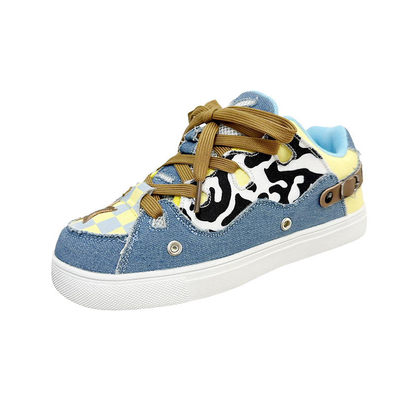 sommar andas canvas amerikansk college stil färg kontrast bröd skateboard skor för och_voghion.com
