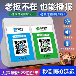 Money collection prompt Bluetooth audio two-dimensional code collection voice broadcaster Alipay to account wireless speaker player
