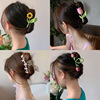 Hairgrip, brand crab pin, shark, fresh hair accessory, flowered, South Korea, new collection