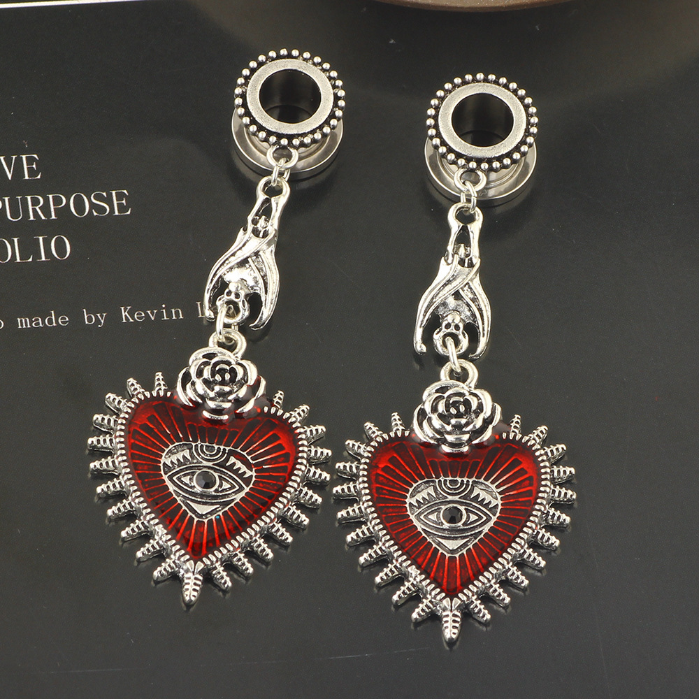 18mm Stainless Steel Ear Expander Single Earring with Gold Toad Motif - Fashion Jewelry detail image 5