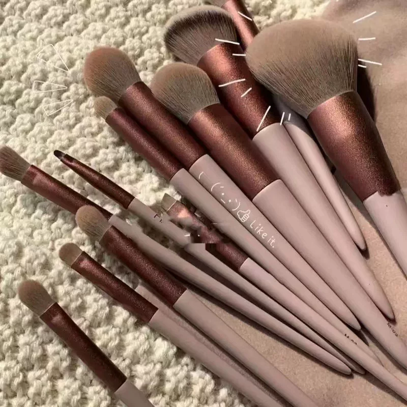 Handheld brush, eye shadow, face blush, matcha, (Physicals), 13 pieces