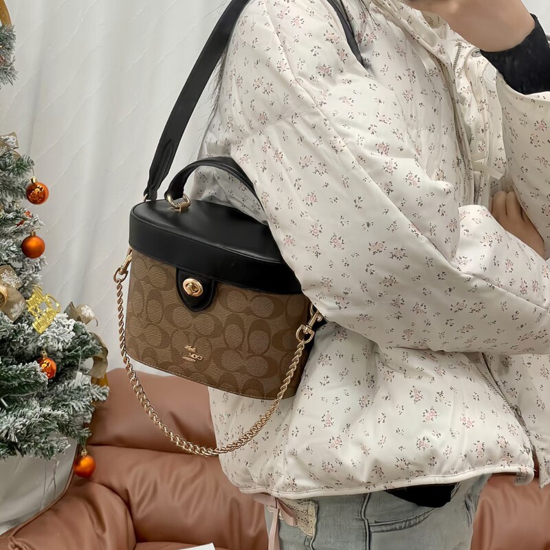 Coco's New georgie Horse Marked Box Bag Makeup Small Square Bag Classic Presbyted Hand Shoulder Crossbody Bag