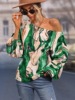 Summer fashionable painted flashlight, jacket, bra top, 2023, European style, Amazon, open shoulders, loose fit