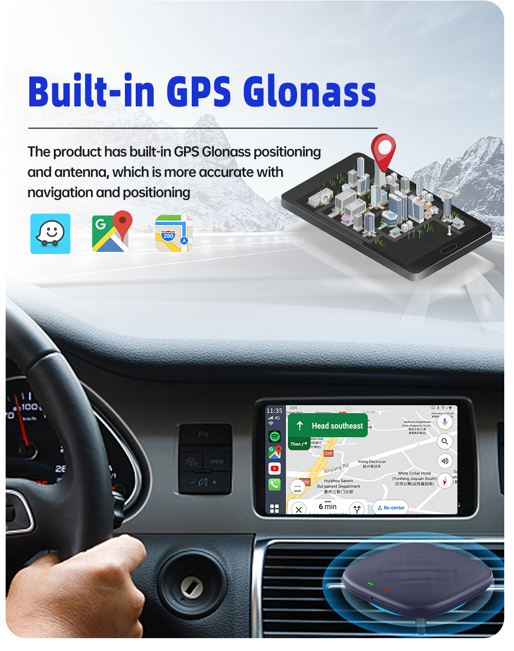 Cross-Border Carlinkit Car Smart Connectivity In-Car Android Box Car Wired to Wireless Carplay