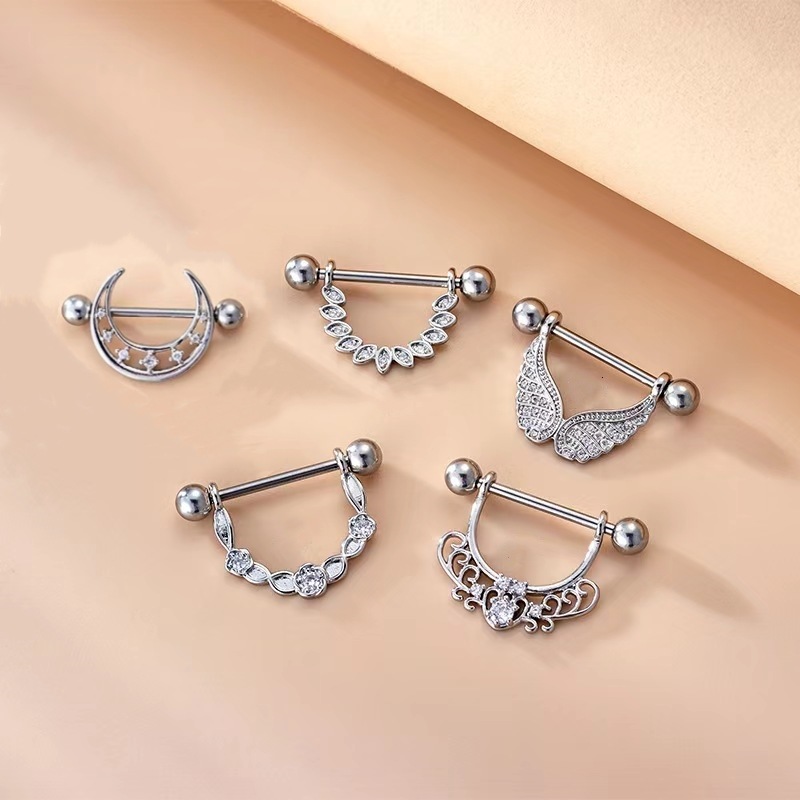 Labret stud lip piercing jewelry styling detail