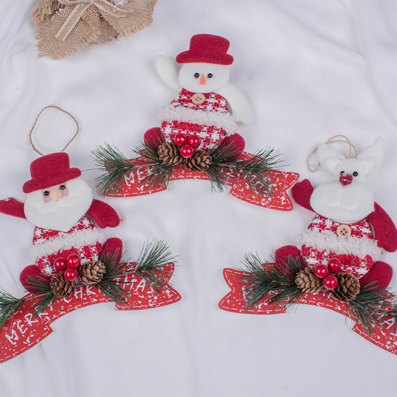 Decoración del árbol de Navidad personalizada colgante muñeca de nieve de Navidad KT Board Doll Listing Atmosphere Decoration