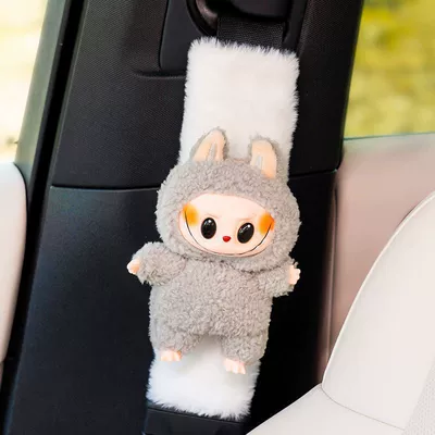 Baby Car Seatbelt Shoulder Pad Seat belt shoulder pad - gray-labubu-shoulder-pad-white-plush-1-no-specifications