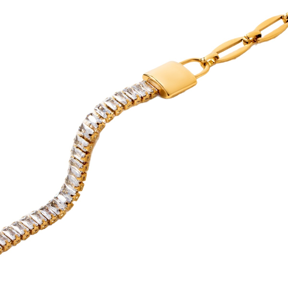 Vintage armband van titaniumstaal met zirkonia voor dames_voghion.com