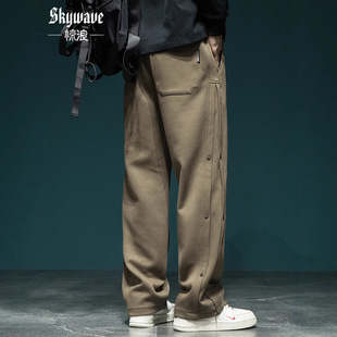 American Style High Street Fashion Brand Sweatpants Men's Loose plus size Straight Sports Pants Autumn New Wide Leg Pants Casual Pants