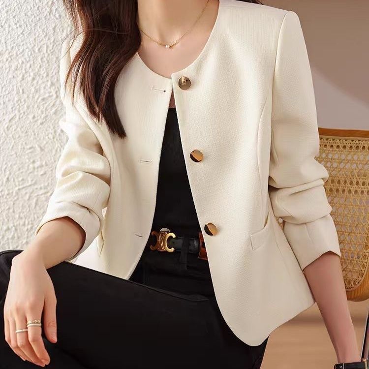 2025 Spring and Autumn New Style Chanel Style Coat High-end Casual Short Coat Western Style Crewneck Coat for Small Women