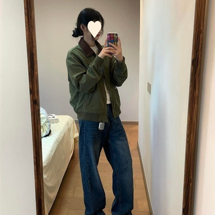 春秋小个子新款复古潮流夹克宽松拼接外套女休闲百搭夹克上衣|undefined