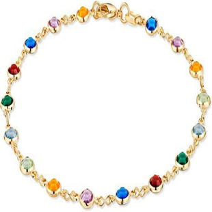 European and American fashion color ladies crystal glass round oval square color anklet cross-border jewelry wholesale