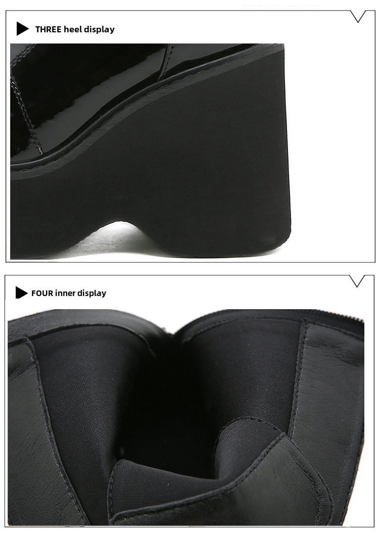 Platform Boots For Women Round Toe Back Zipper Martin Style_voghion.com