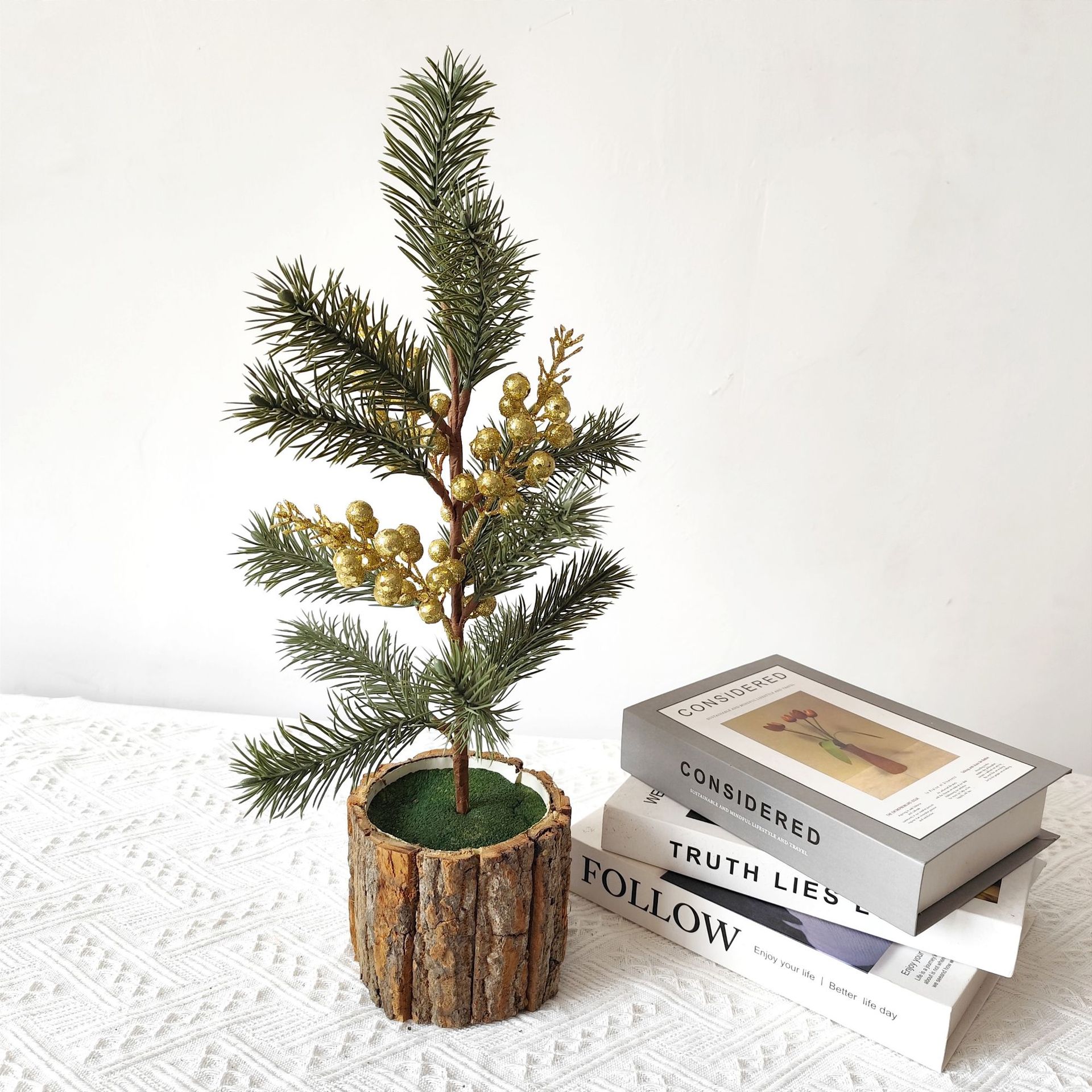 Nuevos productos transfronterizos decoración de árbol de Navidad decoración de escritorio de simulación de plantas verdes decoración de estudio props de disparo decoración de Navidad