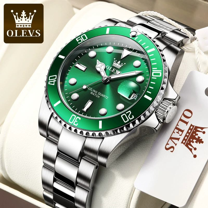 Men’s quartz watch 5885, 41 mm, 30M waterproof, stainless steel bracelet