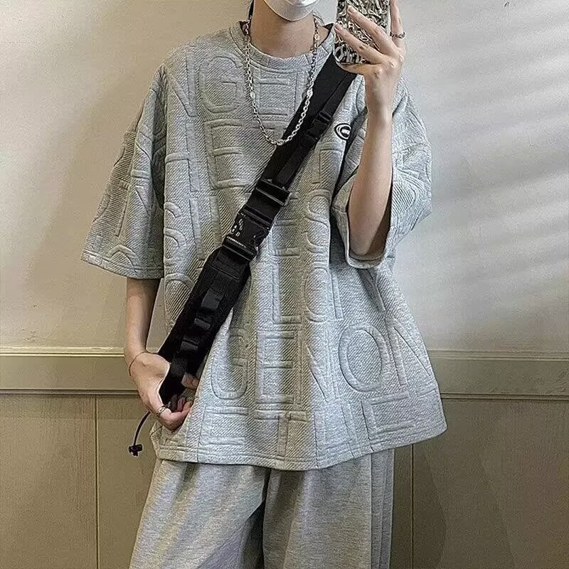 Three-dimensional Printed Short-sleeved T-shirt Men's Summer Korean-style Fashionable Half-sleeved Loose Casual T-shirt Men's M-5XL