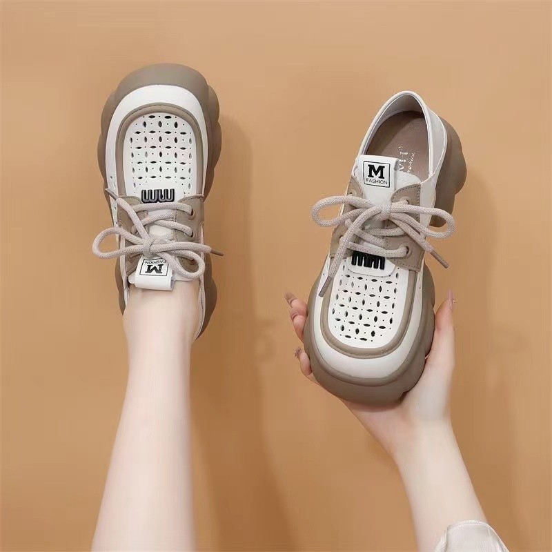 2026 primavera nueva Lefour zapatos de mujer estilo inglés de estilo amplio con suela suave cabeza redonda de moda zapatos muffin de suela gruesa zapatos antideslizantes
