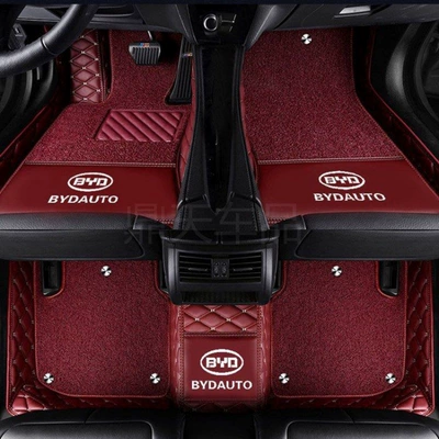 Modelə uyğun ayaqaltı – L full-coverage car floor - song-fuel-version-2016-2018-double-layer-wine-red-wine-red-silk-loop