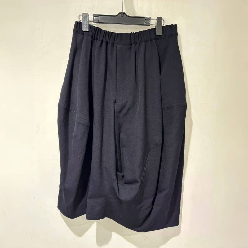 CDG KZYU 2025春夏新款日系宽松黑色休闲裤松紧腰直筒裤子女款潮|undefined