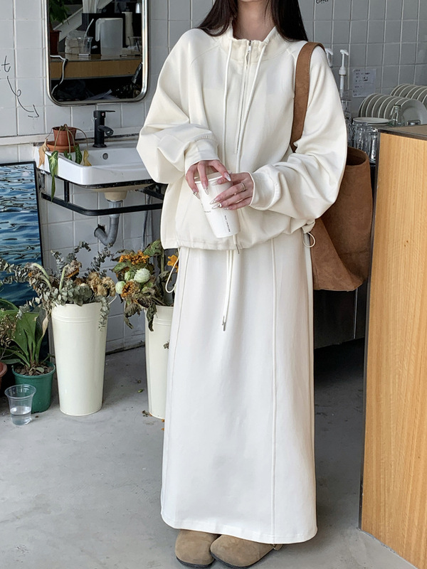 2025秋季新款慵懒风设计高级百搭长袖短外套高腰半身裙时尚套装女|undefined