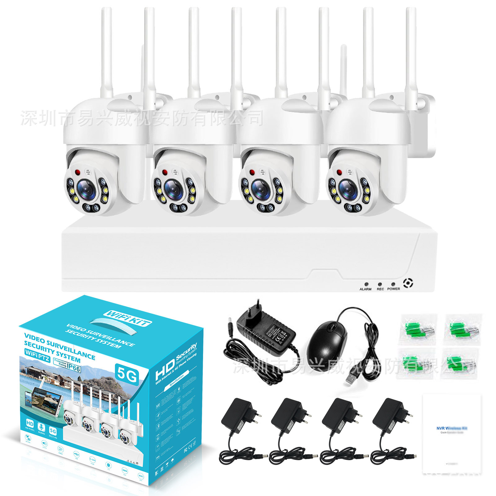 4 kanallı 8 kanallı AHD kamera seti tam renkli gece görüşü sıcak ışık yüksek çözünürlüklü 5MP tabanca DVR dış mekan su geçirmez monitör