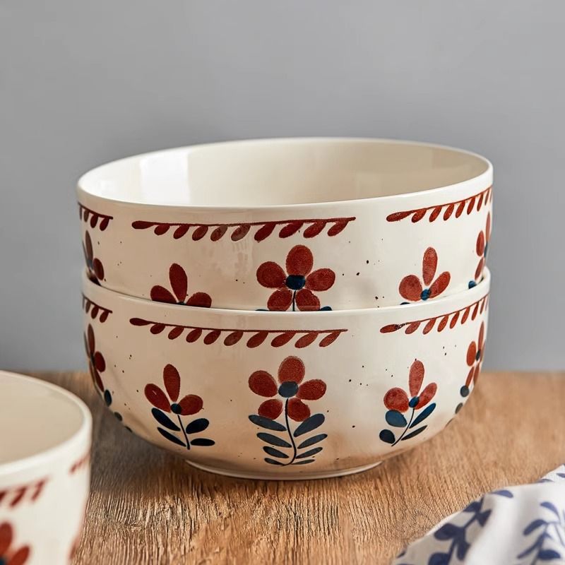 碗家用陶瓷汤碗泡面碗耐高温日式复古米饭碗高级感高颜值餐具组合