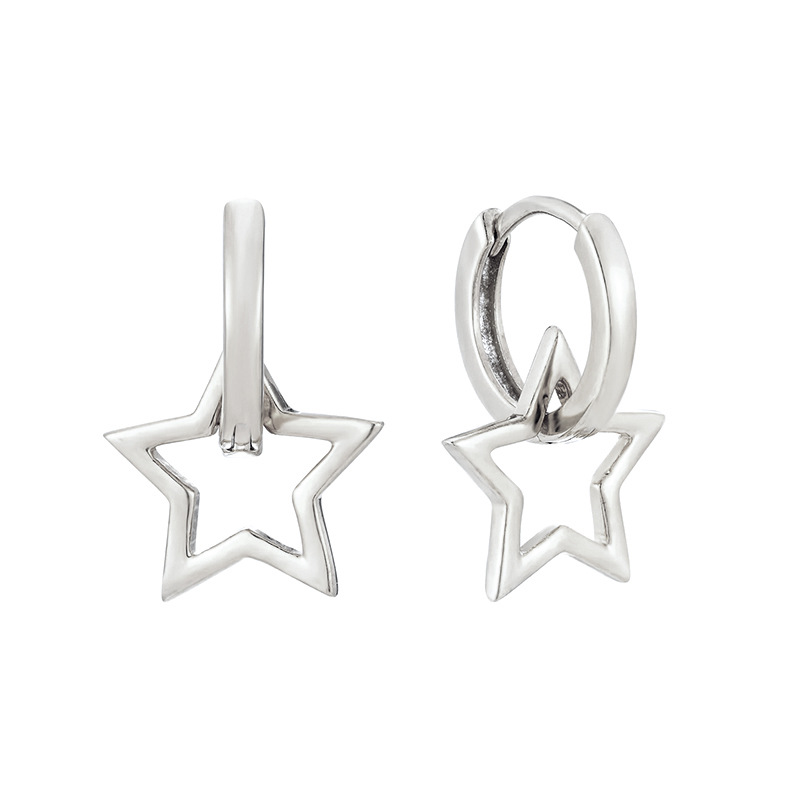 1 Paire Décontractée Star Le Cuivre Placage Des Boucles D'oreilles display picture 2