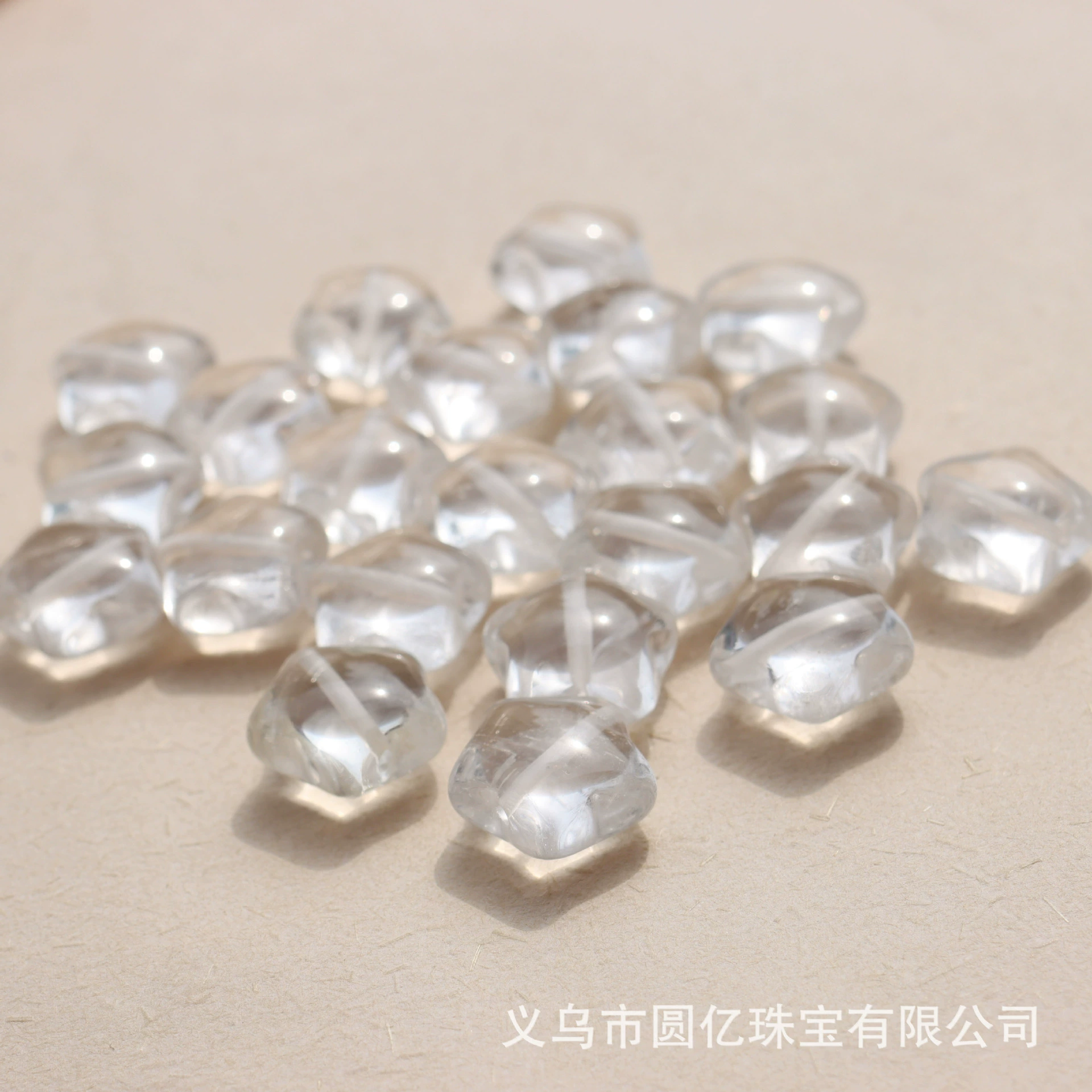 White white crystal, beads handmade, accessory, accessories, through hole, wholesale