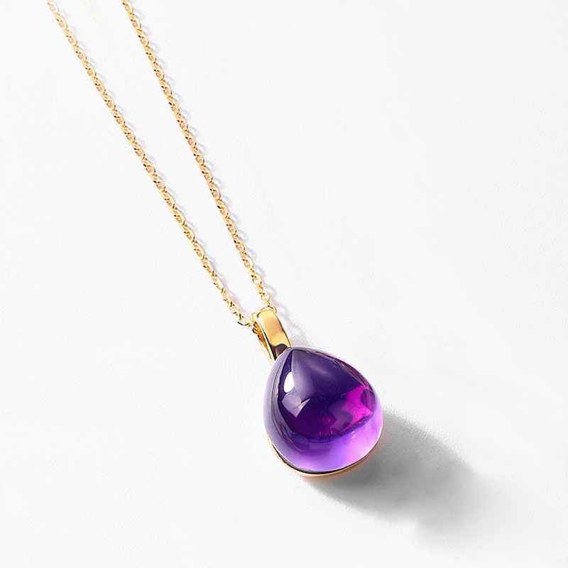 Colgante de tesoro de color caramelo de color de gota de agua transfronteriza Mujer S925 con incrustaciones de plata Colgante de gemas con cara de huevo multicolor Lujo ligero europeo y americano