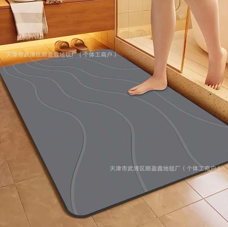 Temu Diatom Mud Floor Mat Bathroom Simple Water-Absorbent Non-Slip Floor Mat 2.5mm Household Toilet Door Floor Mat Cross-Border