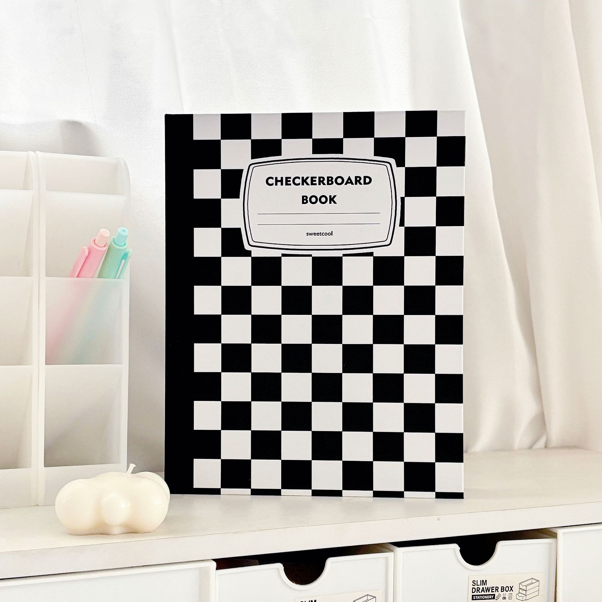 INS estilo coreano dulce tablero fresco rejilla lindo A5 álbum de hojas sueltas persiguiendo estrellas estuche rígido libro de tarjetas de tres pulgadas libro de almacenamiento Delgado