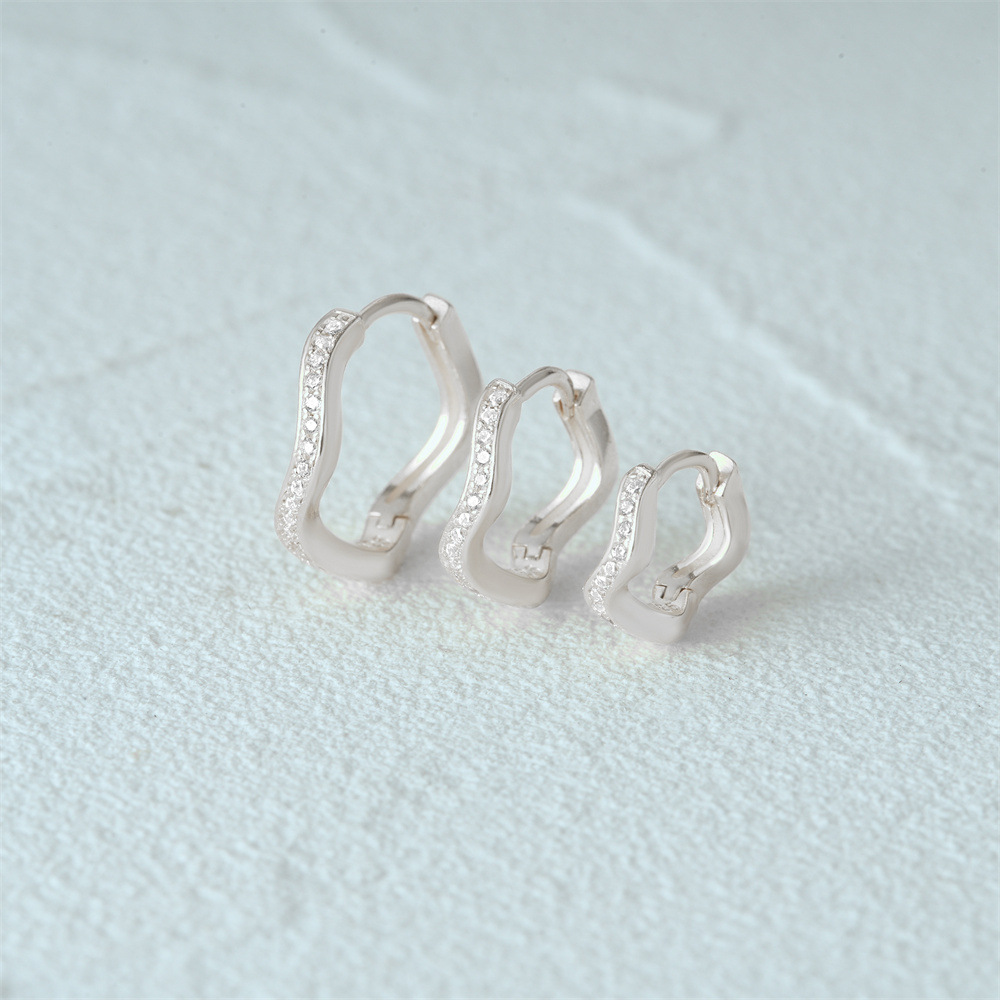 Ensemble De 3 Pièces Style Simple Commuer Géométrique Placage Incruster Argent Sterling Zircon Des Boucles D'Oreilles display picture 49