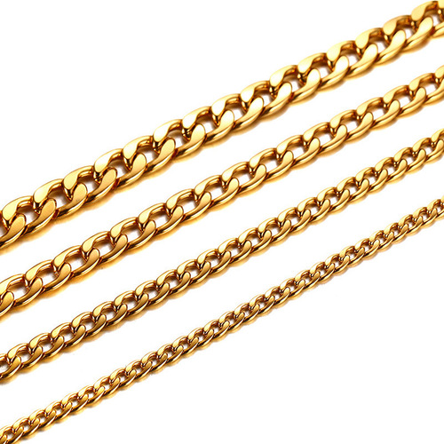 Wholesale NK Chain European and American Titanium Steel Cuban Chain Necklace Men's and Women's Trendy Hip Hop Simple Multi-purpose Accessory Non-fading Thick 