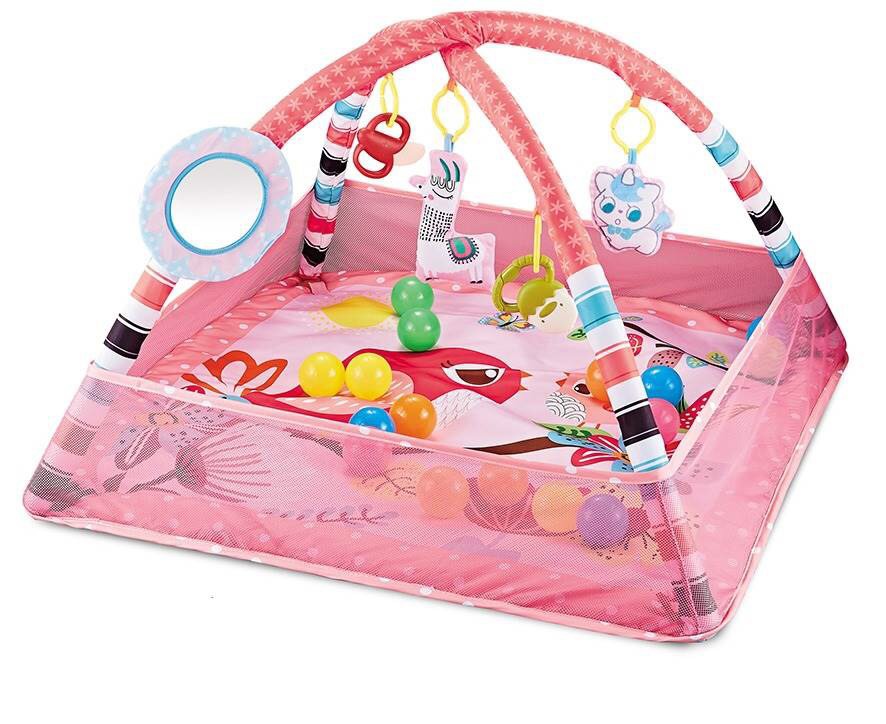 Gimnasio de Actividades y Tapete de Gateo de 0 a 3 Años, Plástico, Plegable, Lavable a Máquina, para Bebés