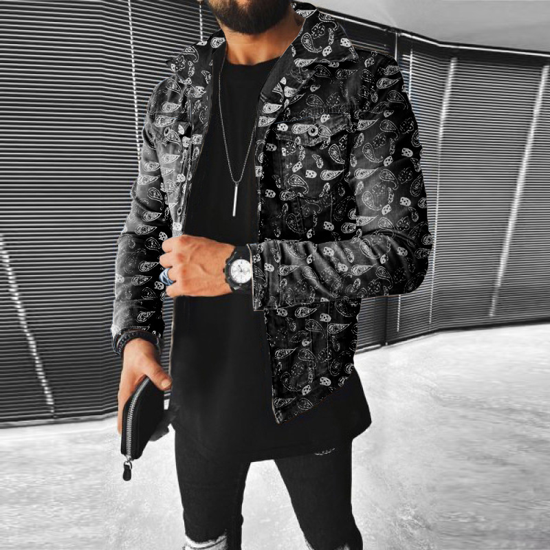 Giacca di jeans da uomo slim fit invernale stile baseball moda_voghion.com