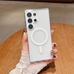 Samsung S23ultra 携帯電話ケース s24 磁気携帯電話ケース s23 落下防止保護カバー s22+ 透明ハードケースに適しています。