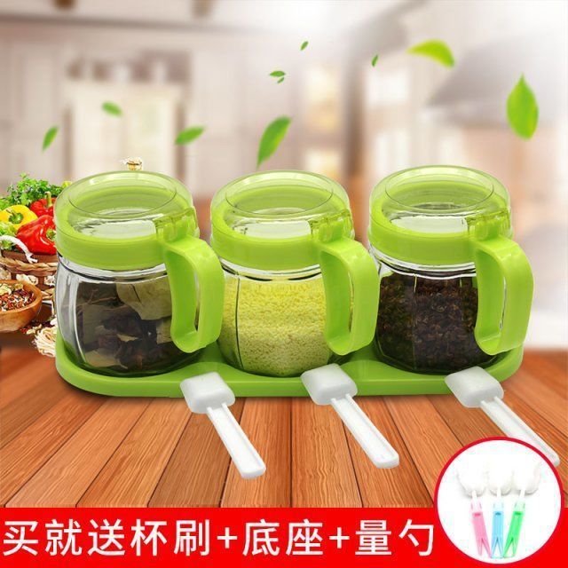 Productos de cocina de almacenamiento botella de aceite de vidrio con condimento botella de almacenamiento con tapa