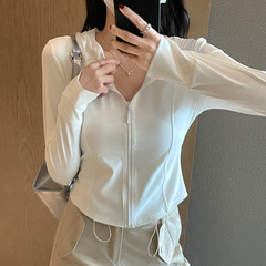 新しい女性日焼け止め服紫外線防止夏の氷感通気性皮膚服屋外の薄い日焼け止め服スポーツコート