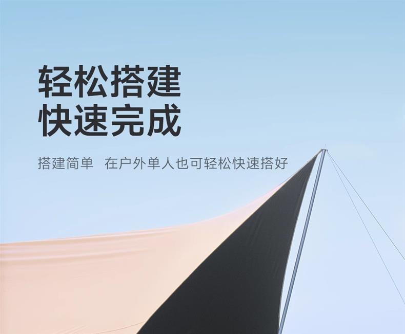 Primitive-Style Canopy Tent Outdoor Table and Chair Camping Black Glue Sunshade New Type Picnic Sun Protection Tarp
