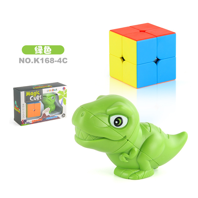 K168-4C Tyrannosaurus Green + Cubo Rubik de segundo orden 175g