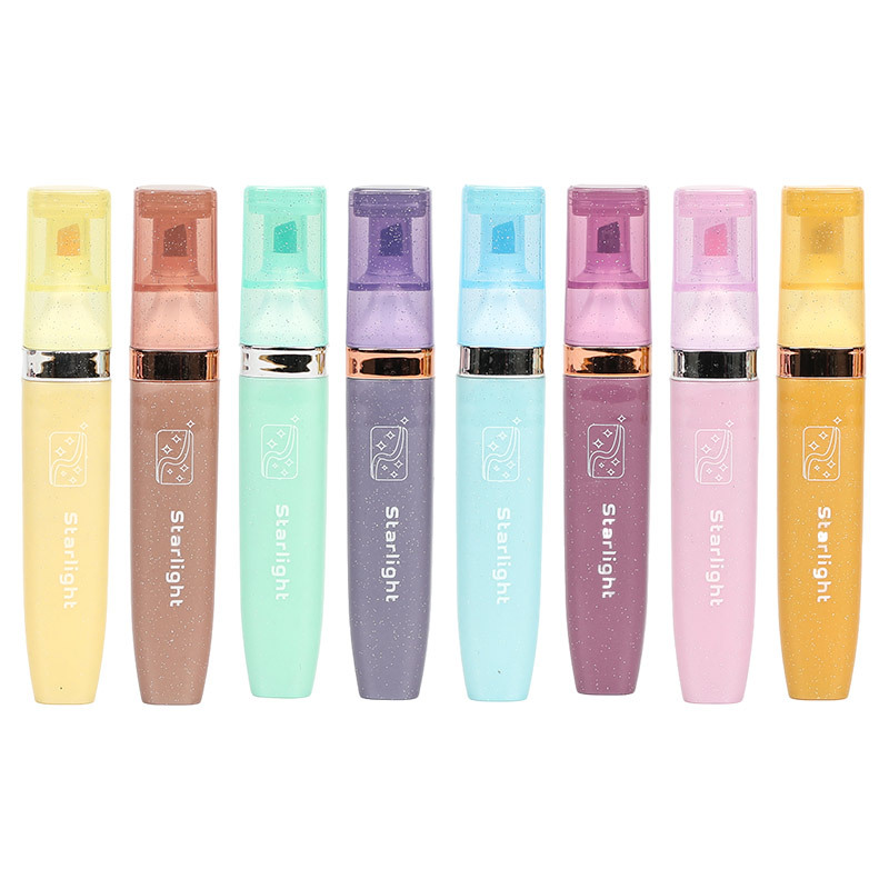 51072H estrella brillante resalte pluma de metal fluorescente color mano cuenta pluma estudiante DIY mano cuenta pluma cubierta color no cubierta palabras