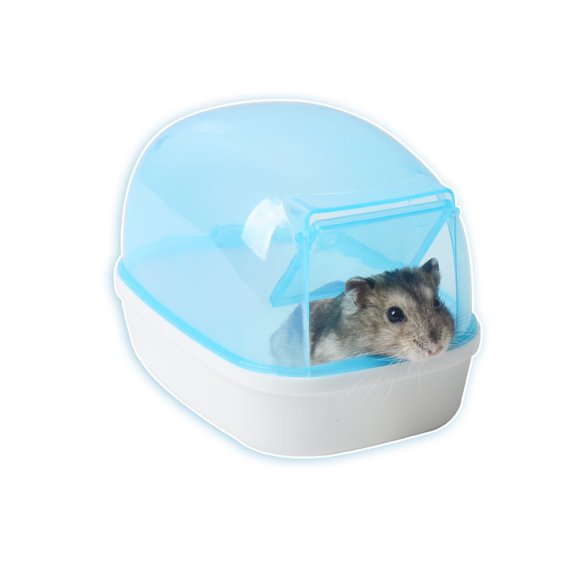 Inodoro de hámster desodorizador de oro oso baño pet transparente dragón baño de dinosaurio arena de baño a prueba de salpicaduras baño de baño
