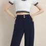 春夏显瘦直筒高腰西装裤