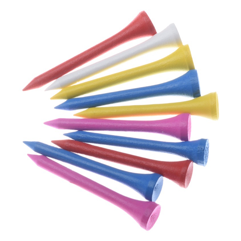 Pelota de golf de uñas multicolor registro TEE bambú TEE colorido titular de golf de pelota de madera con LOGO