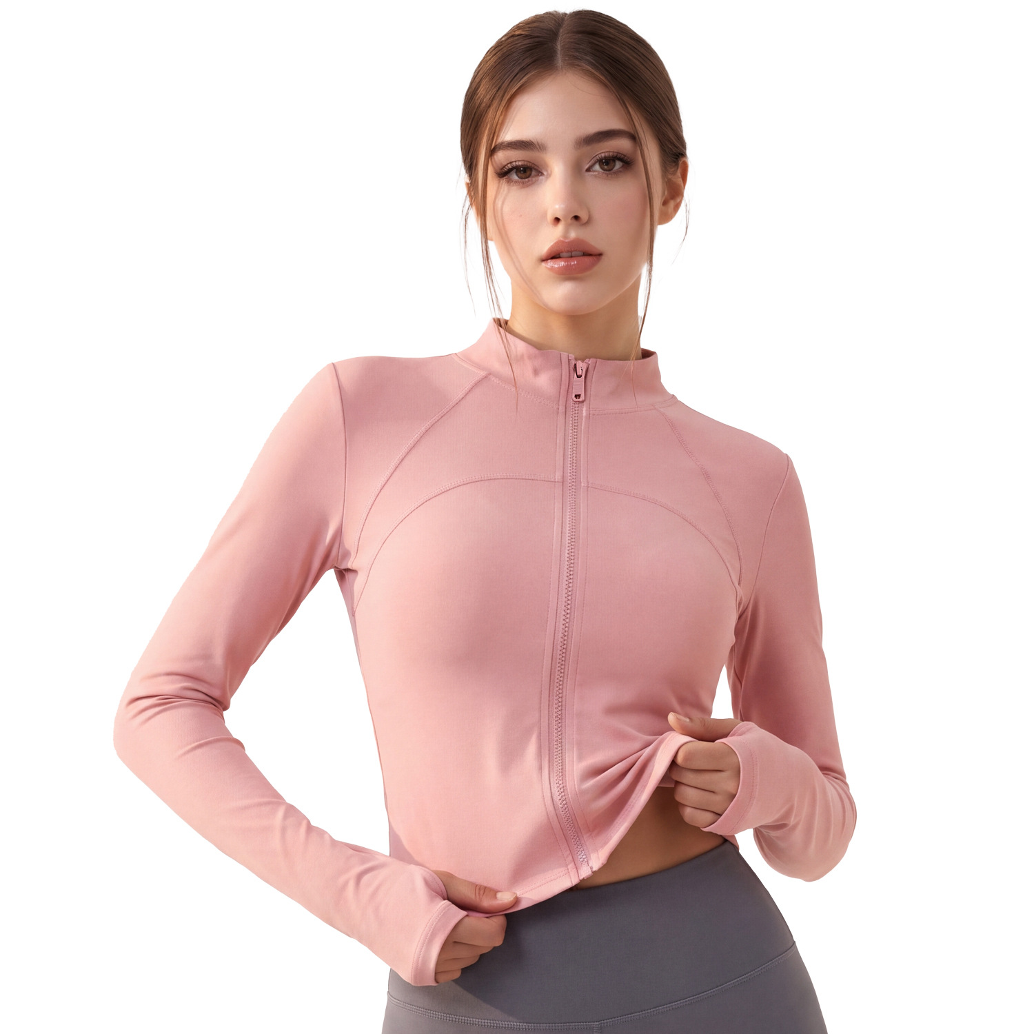 Juyi Tang línea con manguera de dedos para adelgazar el cuerpo y el cuerpo abrigo de ropa de yoga deportivo