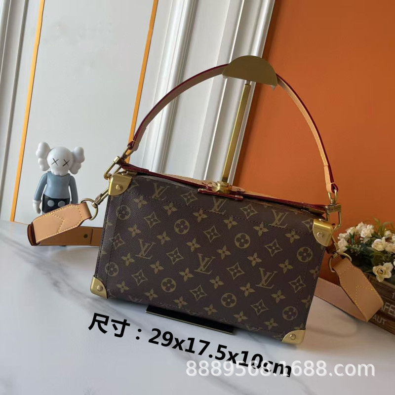 直接供給クロスボーダー m lv メンズバッグレディースバッグブラックウォリアーメッセンジャーバッグ枕バッグチェーンバッグボックスバッグポータブルブリーフケース|undefined
