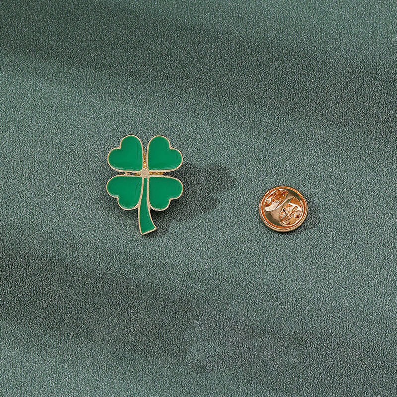 Vierbladige TFBOYS Fan Broche New Forest Stijl Geluksklaver Badge Groen Hoogwaardig Accessoire voor Koppels Schooluniform voor Dames_voghion.com