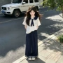 女孩女童短袖海军领阔腿裤